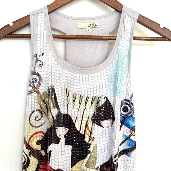 B. Bella tank top with sparkly sequins, form fitting, racer back style - Picture 4 of 9